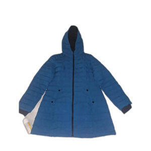 Halitech Blue Hooded Puffer Coat XL & Black Gloves Bundle
